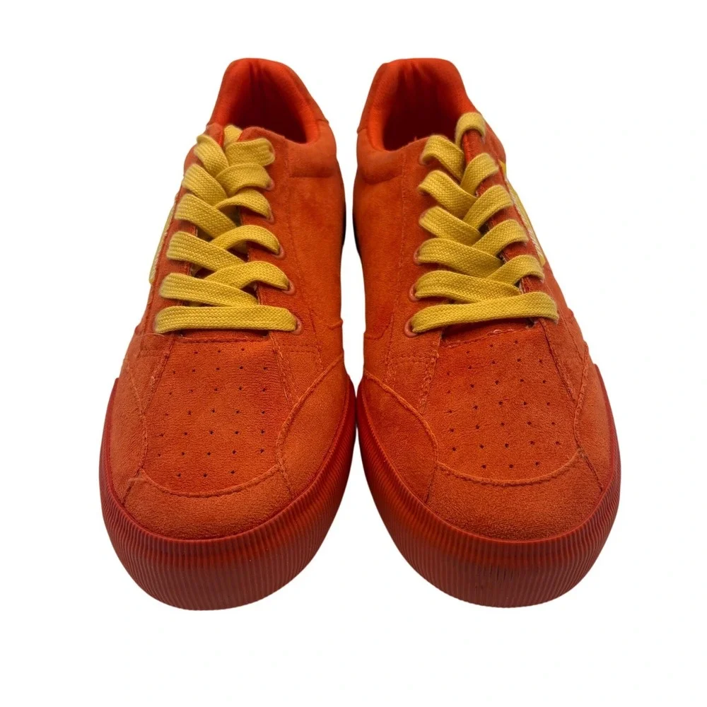True Religion Sneakers Mens 10.5 Orange Excellent Low Top Textile Skate Shoes